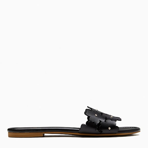 NEW Kate Spade Women's US Size 7.5, 8 Daisy Field Slide Sandals, Black Gold - Picture 4 of 4
